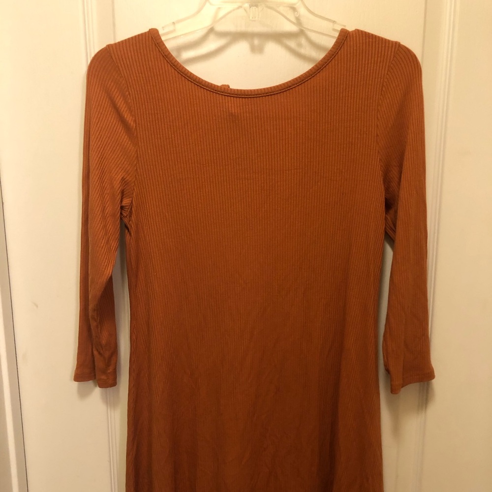 Forever 21 Open-Back Pumpkin (Orange) Dress Size L